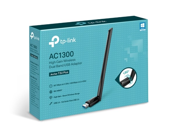  USB Adapter:Wireless AC1300 High Gain Dual Band WiFi Adapter  